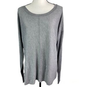 Rue 21 Sweater Top Womens Size XL Gray Lightweight Knit Long Dolman Sleeve Top